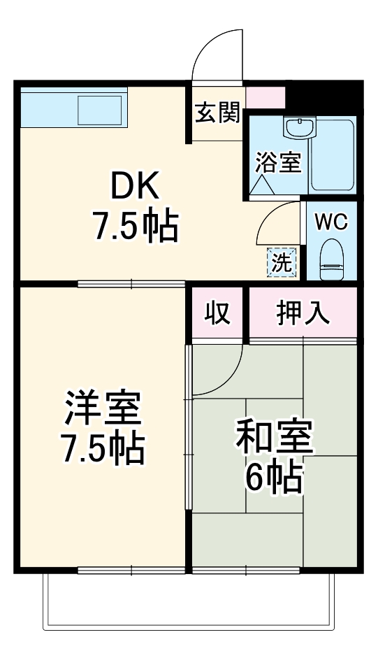 東光町の完工年月(1991年6月)築の賃貸アパートの間取り