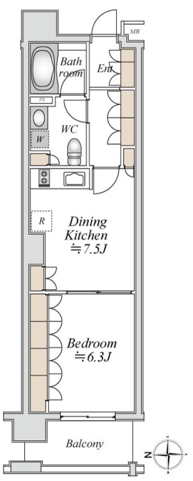 中丸子の完工年月(2006年9月)築の賃貸マンションの間取り
