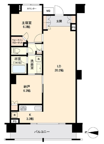 中丸子の完工年月(2006年9月)築の賃貸マンションの間取り
