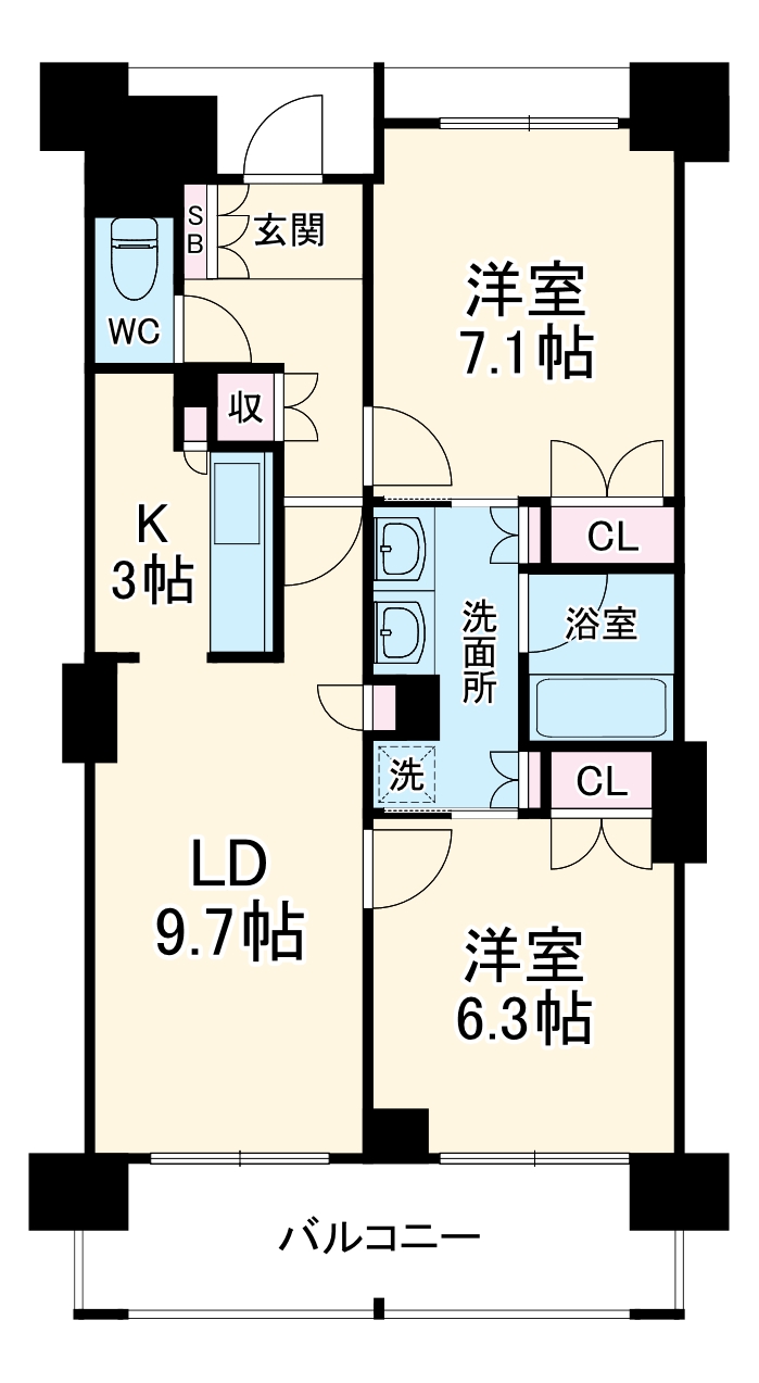 中丸子の完工年月(2006年9月)築の賃貸マンションの間取り