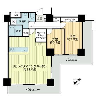 キングマンション堂島川の間取り