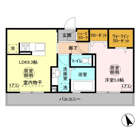ハピネス Dの間取り