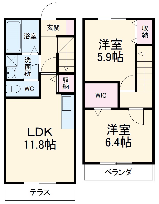 コスモ B棟の間取り