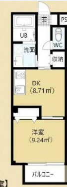 オクトレーベン新大阪Ⅱの間取り