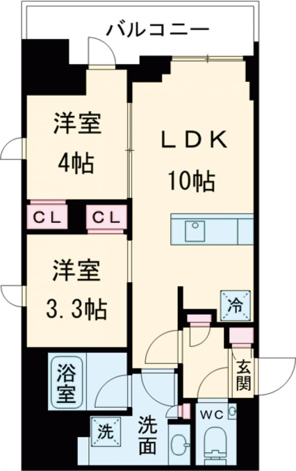宮西町の完工年月(2026年2月)築の賃貸マンションの間取り