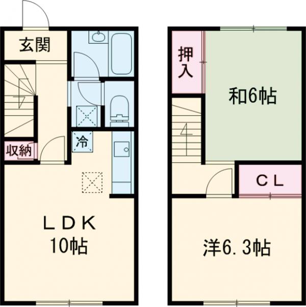 東長沼の完工年月(1986年2月)築の賃貸一戸建ての間取り