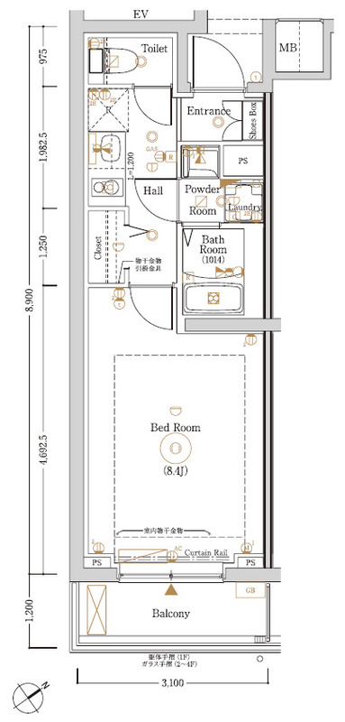 Log登戸Station sideの間取り