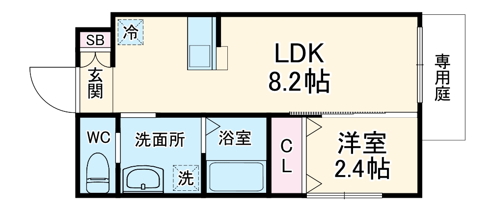 リアコート関大前Ⅱの間取り