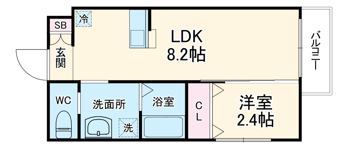 リアコート関大前Ⅱの間取り
