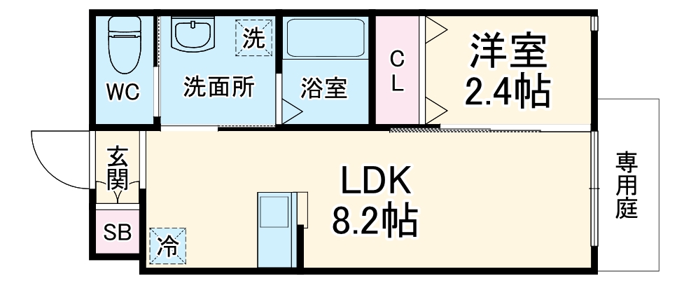 リアコート関大前Ⅱの間取り