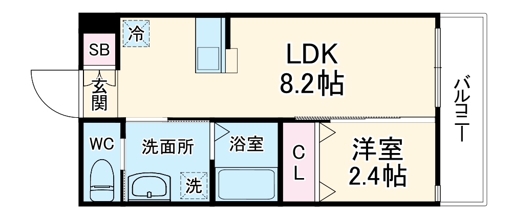 リアコート関大前Ⅱの間取り