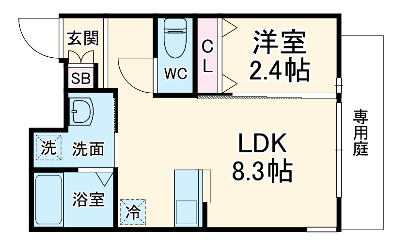 リアコート関大前Ⅱの間取り