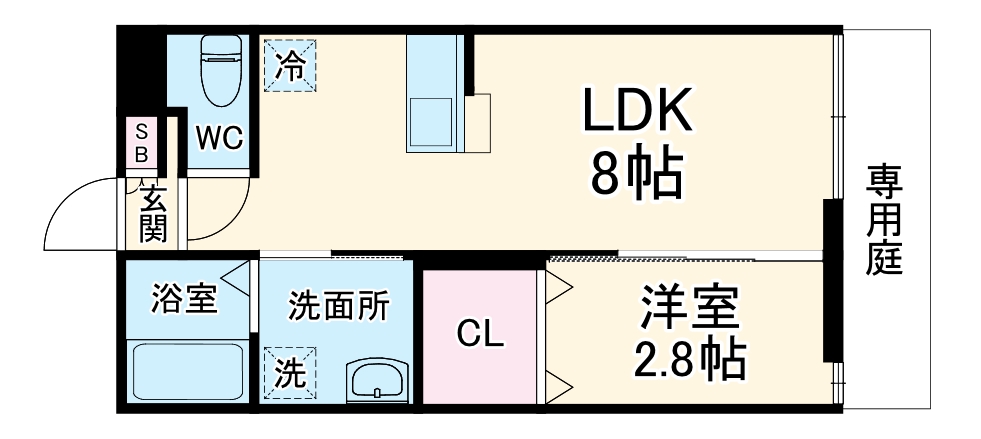 リアコート関大前Ⅱの間取り