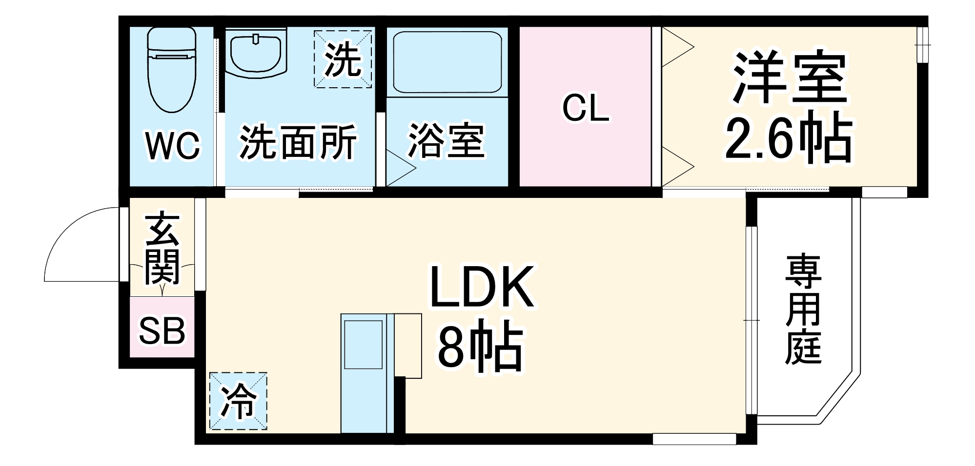 リアコート関大前Ⅱの間取り