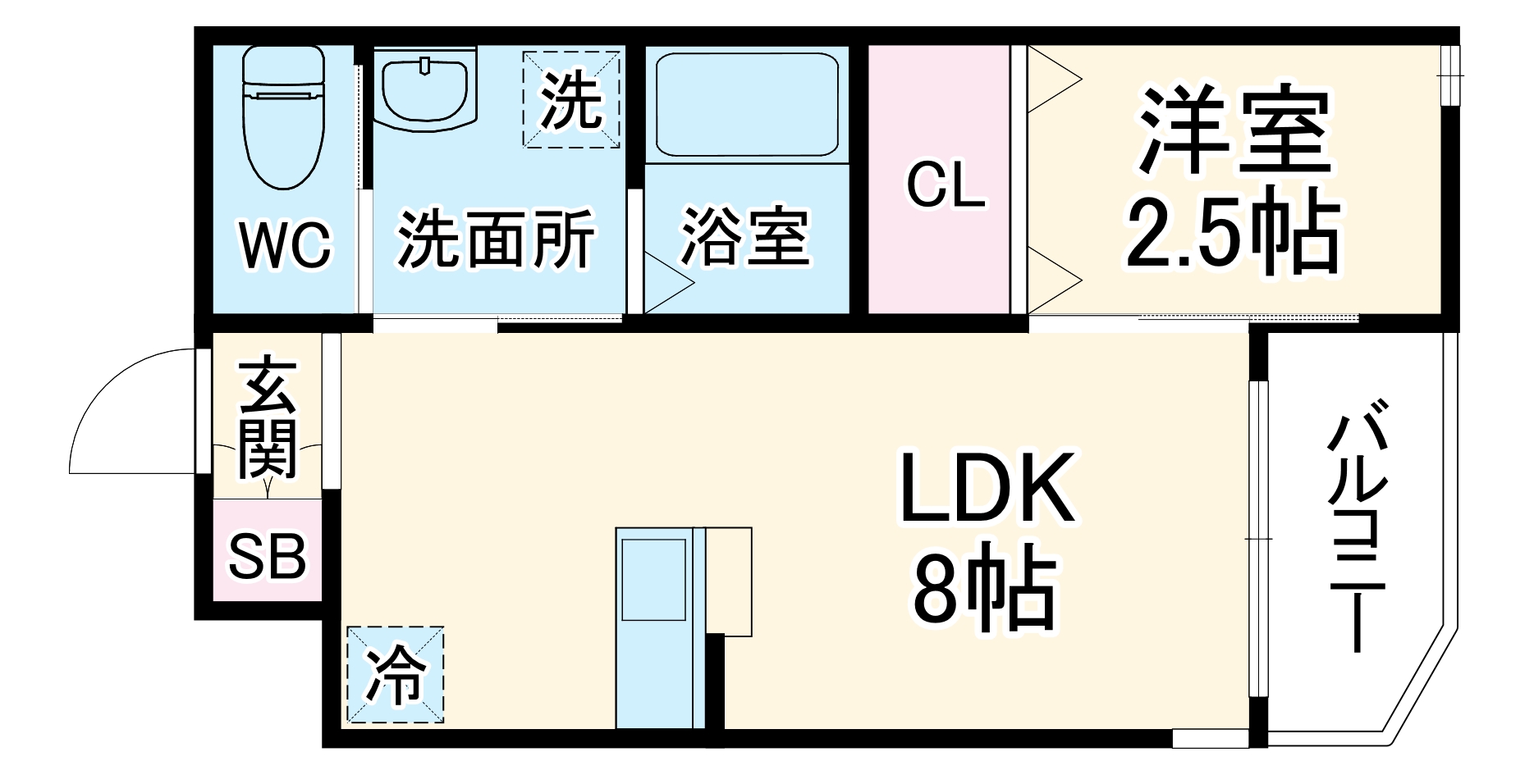 リアコート関大前Ⅱの間取り