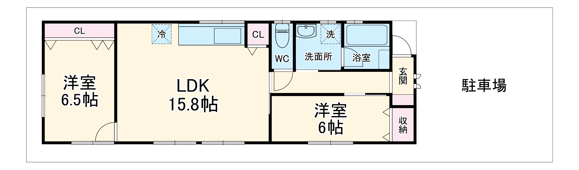 大蒲町平屋の間取り