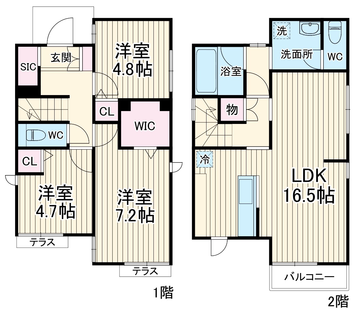 仮)片瀬海岸戸建 C棟の間取り