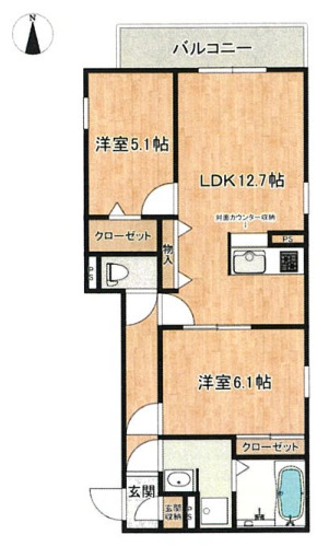 アドモアコート三津屋中の間取り