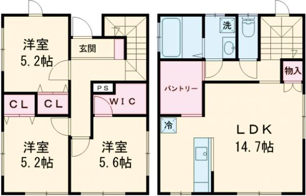 アルファコート六供 Aの間取り