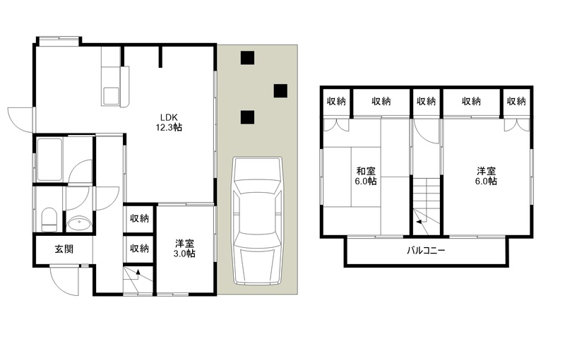 浦上台戸建の間取り
