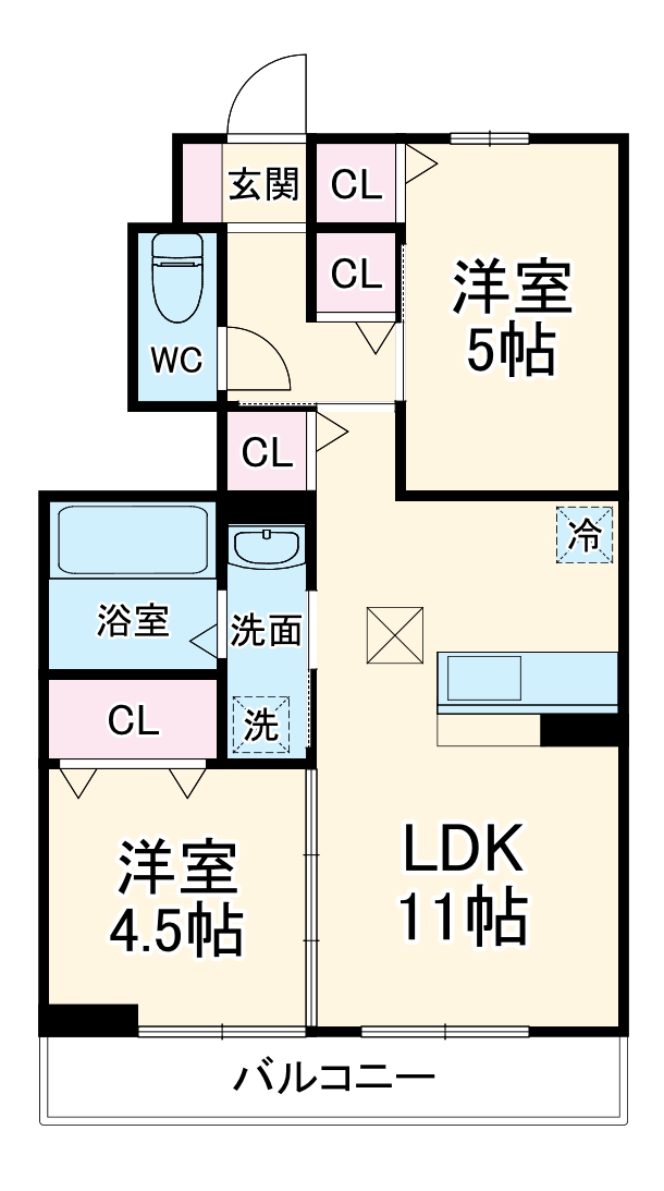 エクラン ウルー湘南Nの間取り