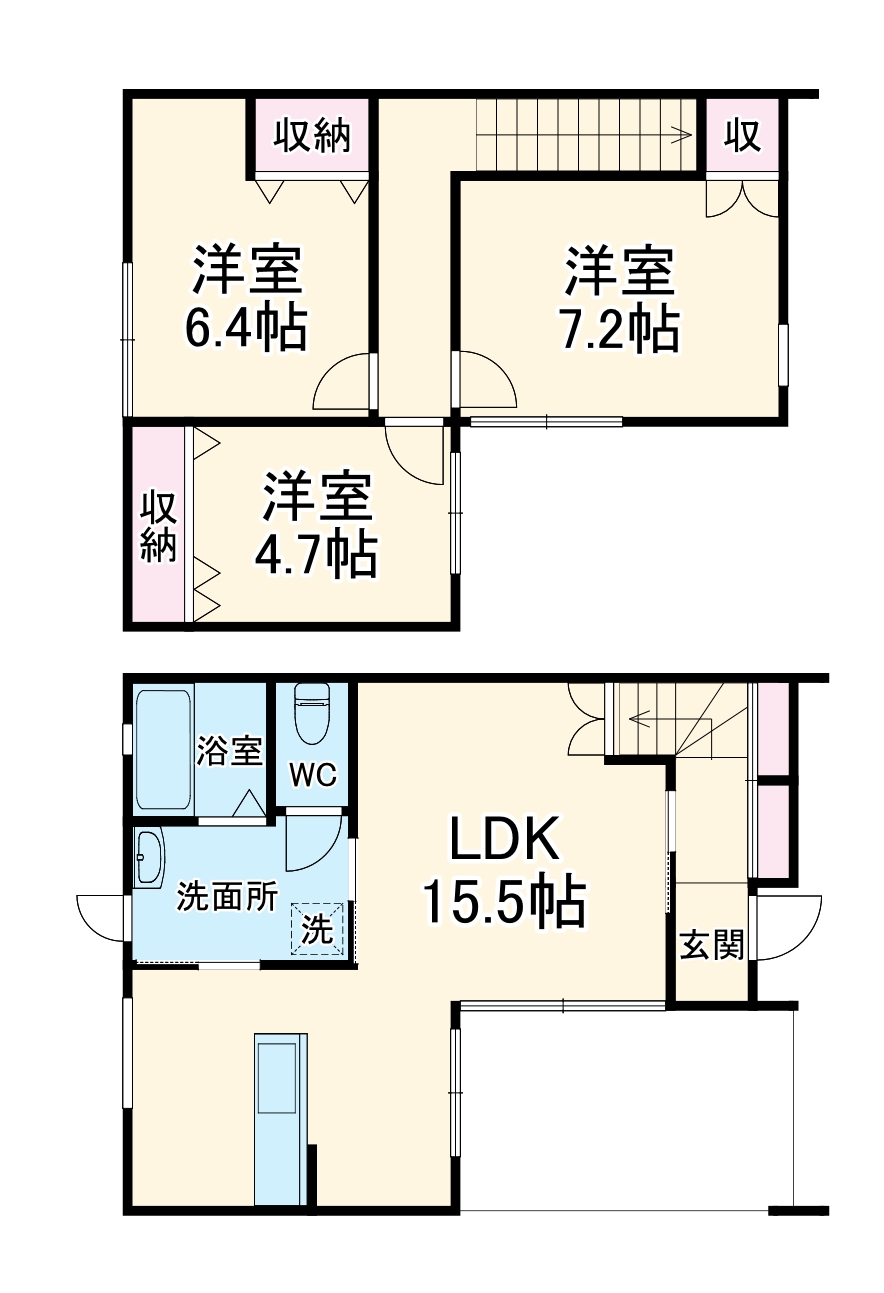キャレブラン増楽 Cの間取り