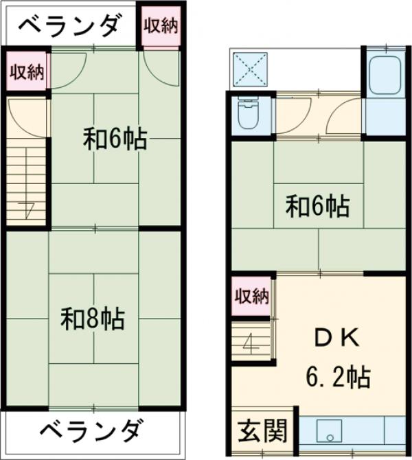 大宮西総門口町テラスハウスの間取り