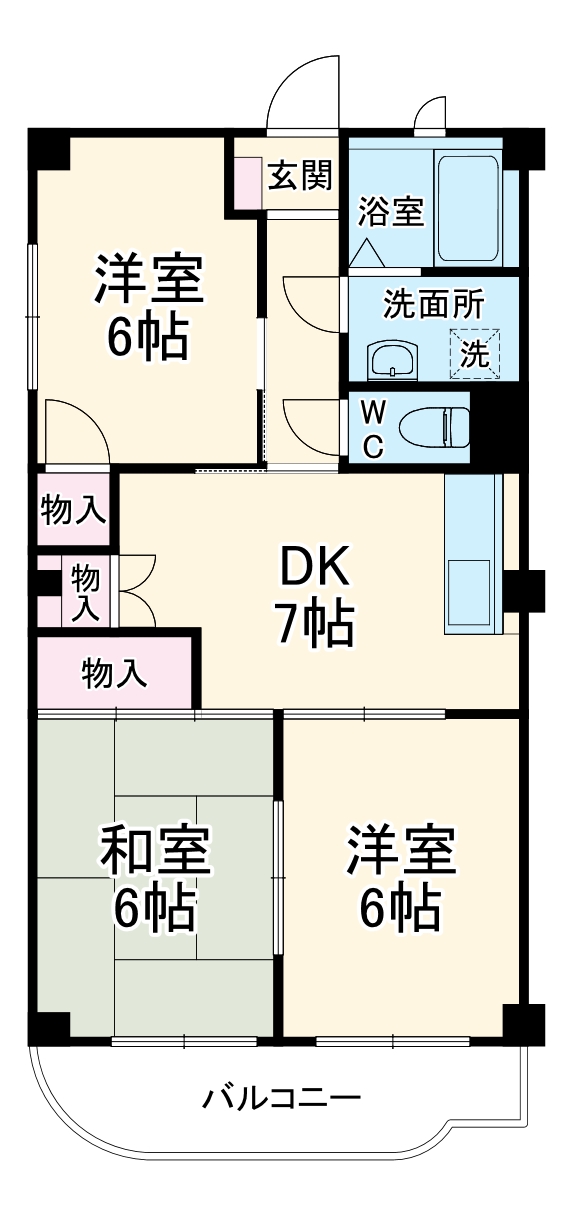 西浜町の完工年月(1998年8月)築の賃貸アパートの間取り