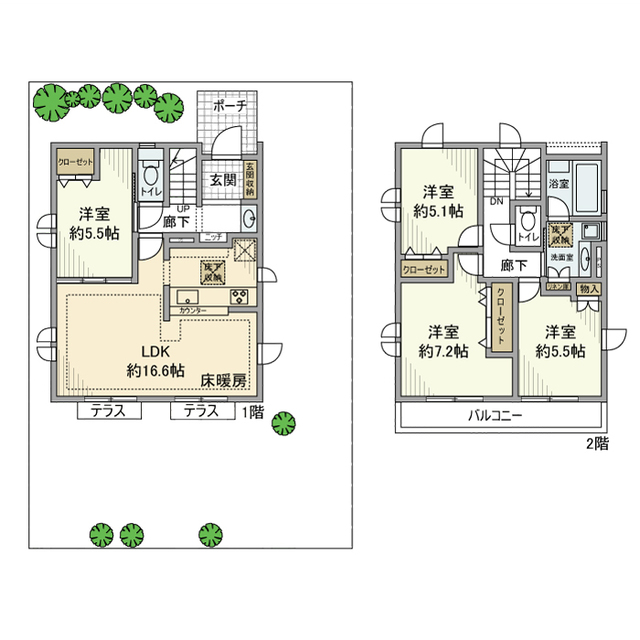 小室町戸建の間取り