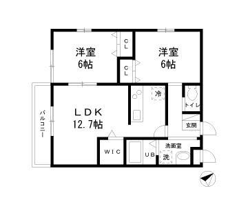 深大寺南町の完工年月(2010年8月)築の賃貸アパートの間取り