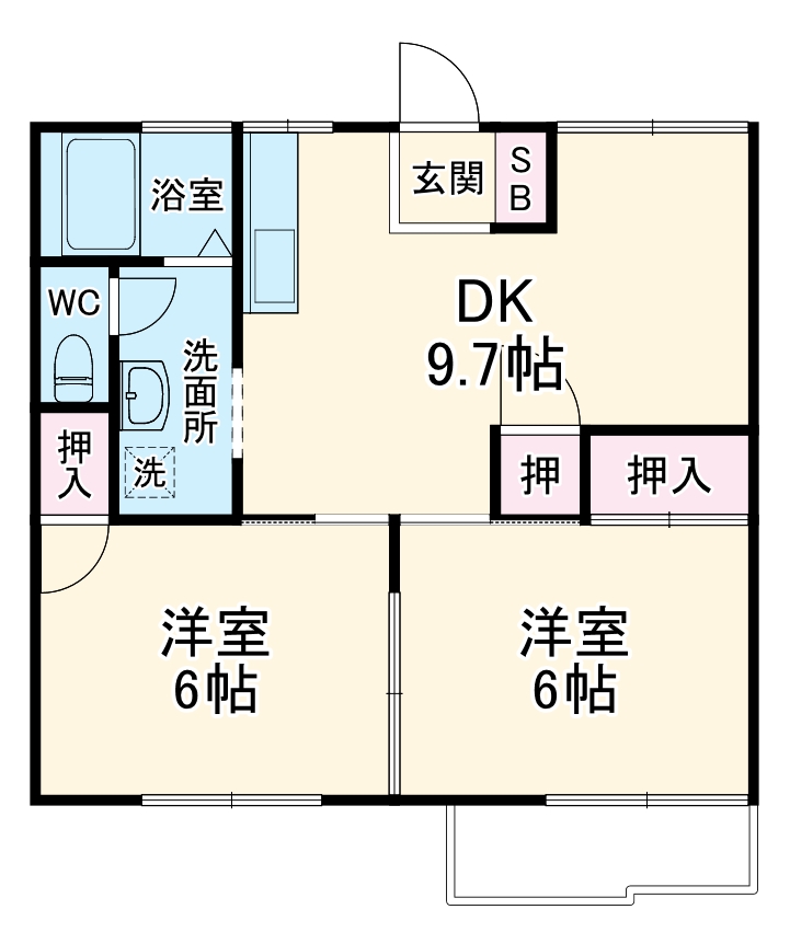 コーポ三晃Bの間取り