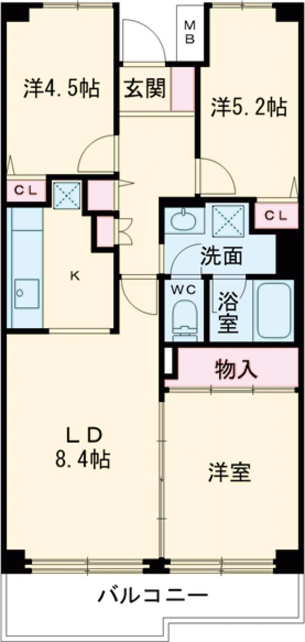 中葛西スカイハイツの間取り