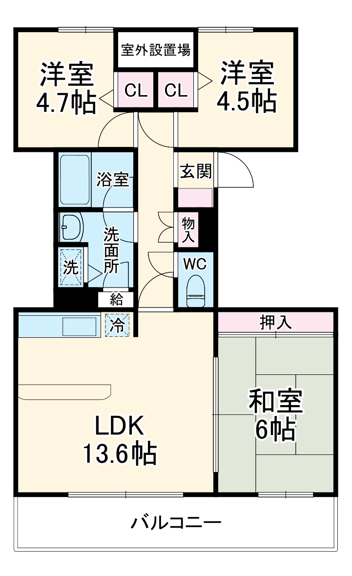 ハイツ東戸塚ⅡB棟の間取り