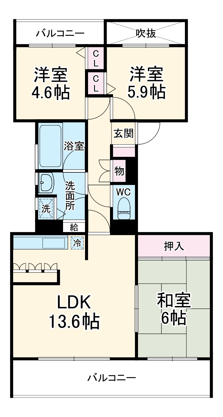ハイツ東戸塚ⅡB棟の間取り
