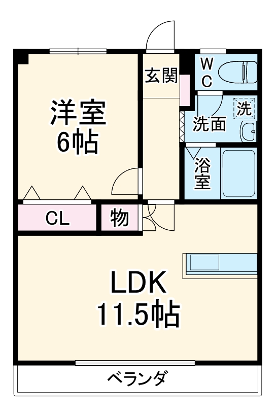 コーキア富洲原の間取り