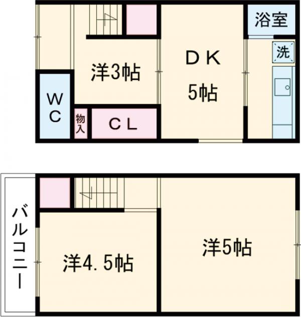 上代町借家の間取り