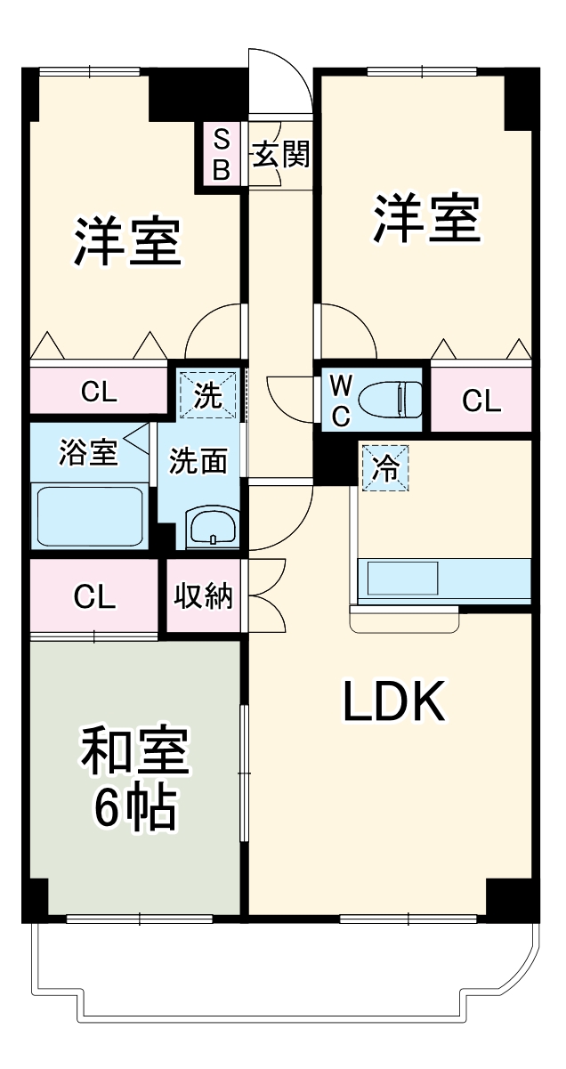八千代TYプラザB棟の間取り