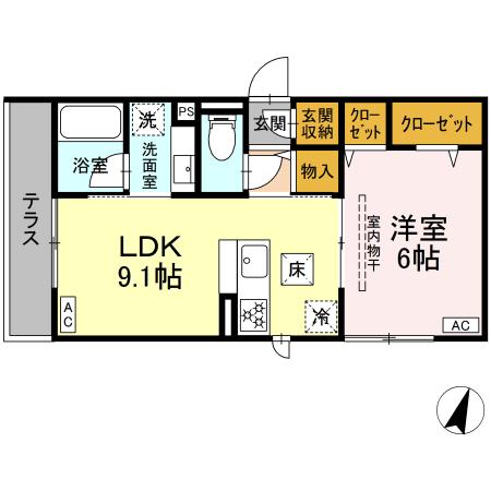 フラクタス東柏ケ谷の間取り