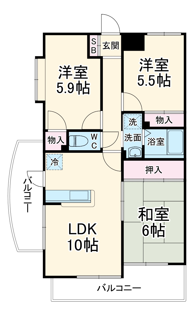 ソレイユモトニの間取り