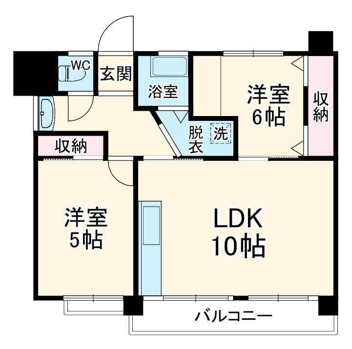 汐見台団地2605棟の間取り