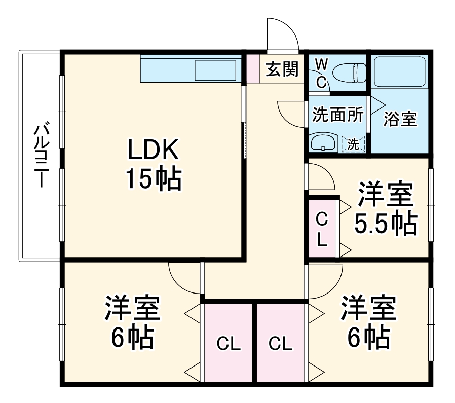 船橋ハイツ2号棟の間取り