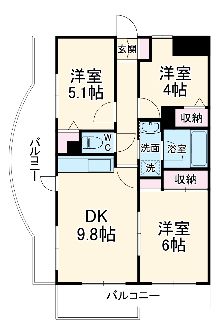 ライオンズマンション川越南古谷第2の間取り