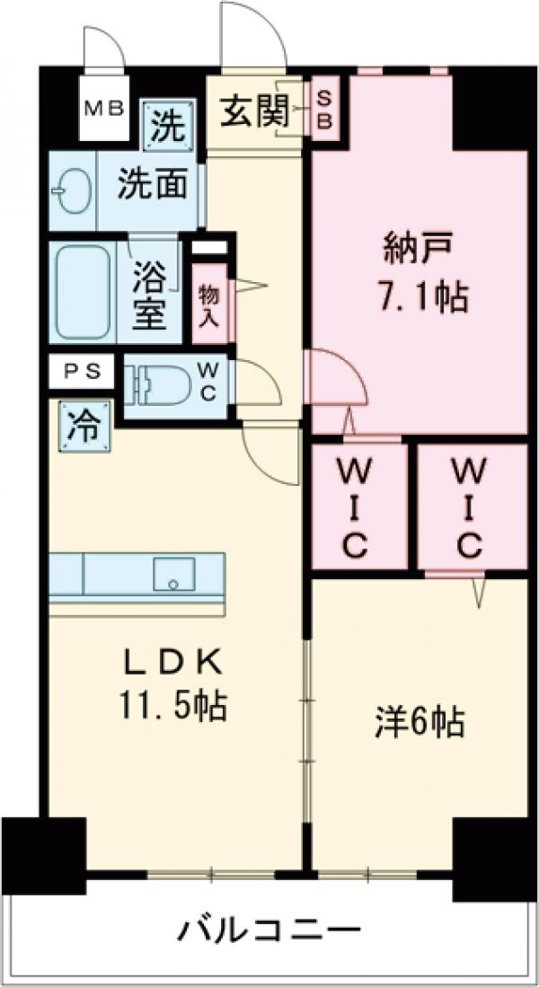 石原の完工年月(2026年3月)築の賃貸マンションの間取り