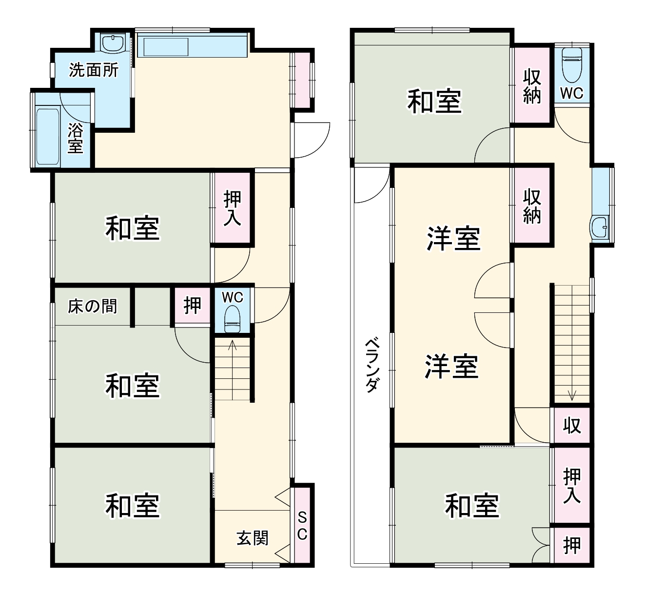 船橋市飯山満町戸建ての間取り