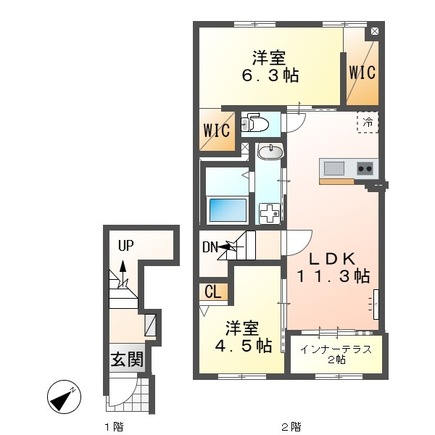清水区船原アパートの間取り