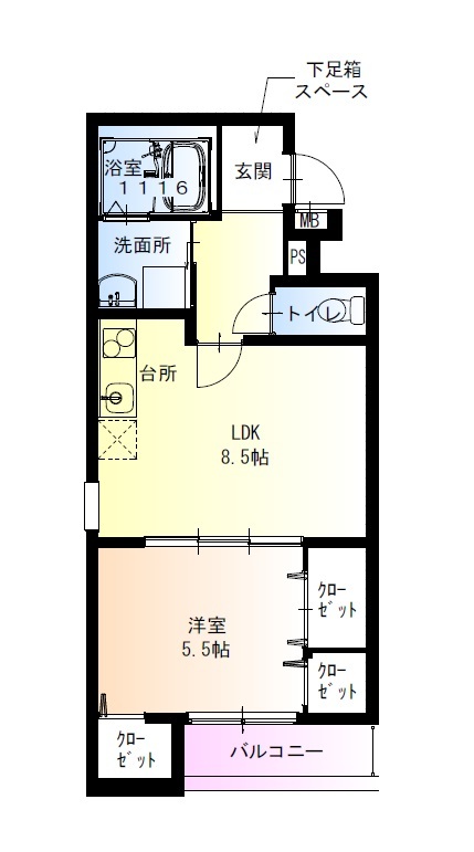 フジパレス高石駅南Ⅰ番館の間取り