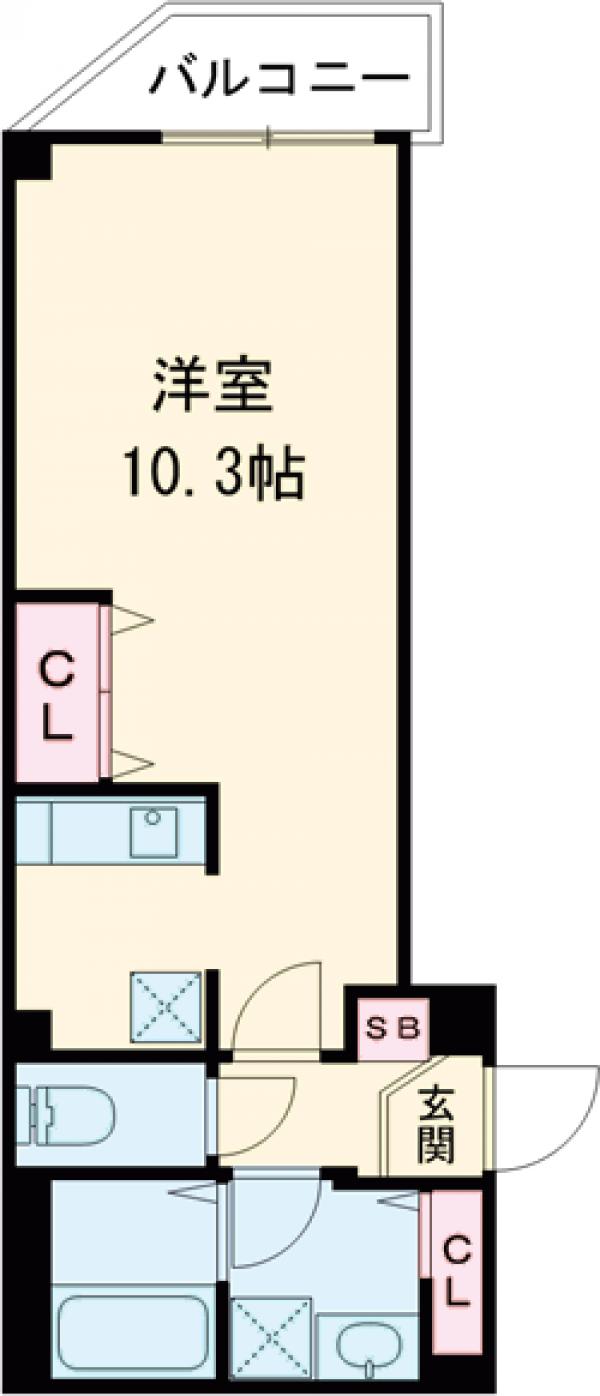 新大橋の完工年月(2017年2月)築の賃貸マンションの間取り