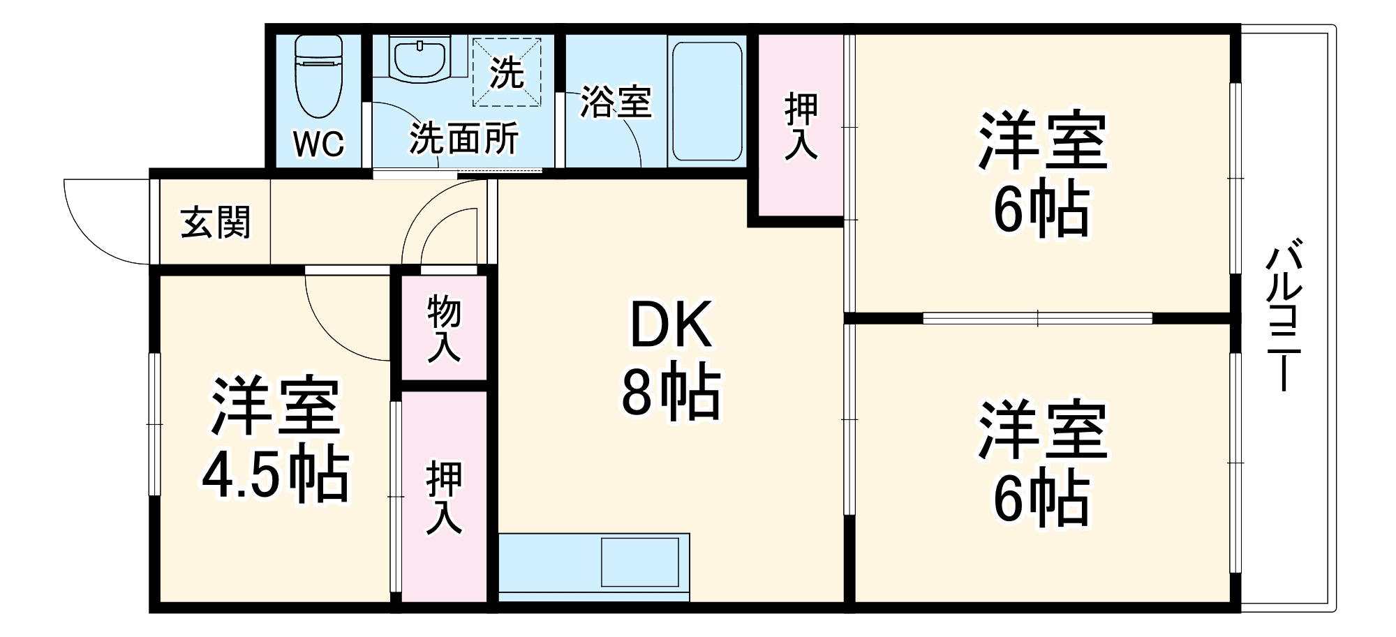 ファインライフ新所沢A棟の間取り