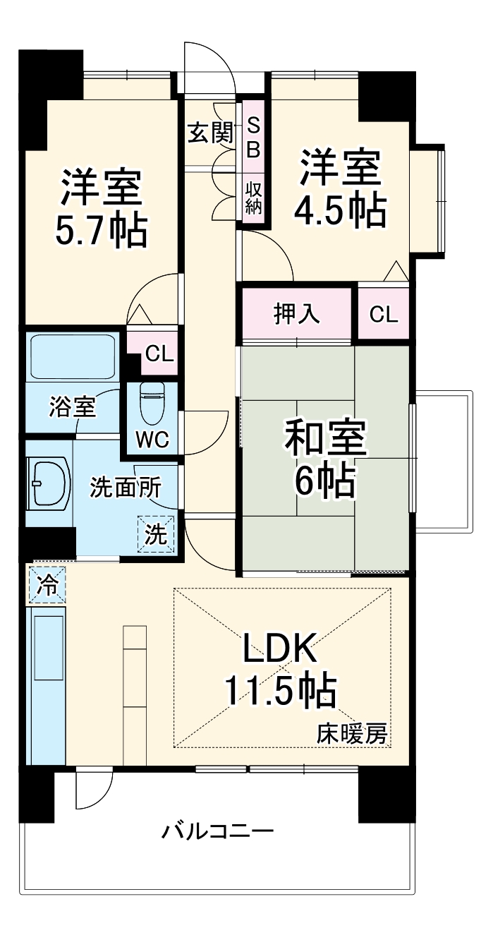 ダイアパレス京葉蘇我Ⅱの間取り