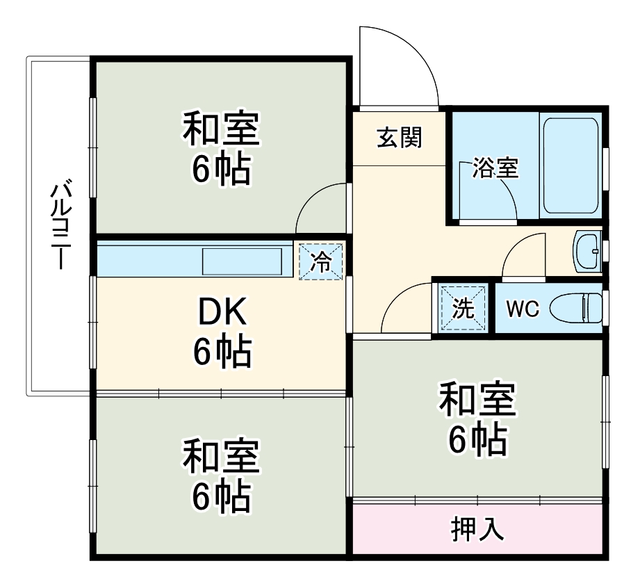 粟生第二住宅3号棟の間取り